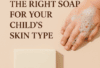 Natural kids soap with gentle ingredients like saffron, sandalwood, and lotus oil placed on a soft beige background — representing safe and chemical-free skincare for children in India.